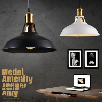 Retro Industrial Black Metal Cage Pendant Lamp - Nordic Vintage Kitchen Lighting