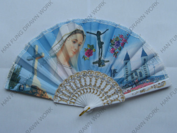 colorful print plastic folding hand fan as promotional gift
