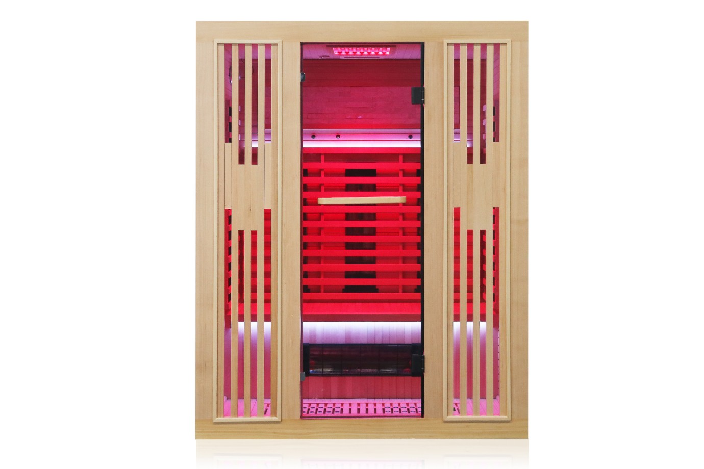 Canadian Hemlock Far Infrared Sauna Three People
