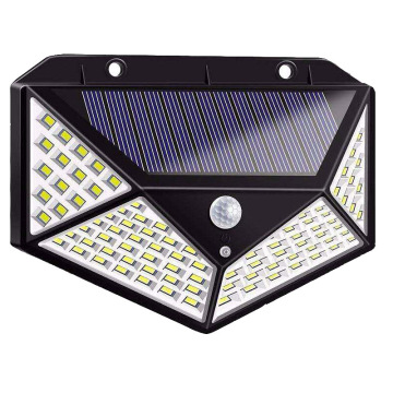100 LED Solar-Powered Motion Sensor Wall Lamp: Waterproof Outdoor Security Lighting