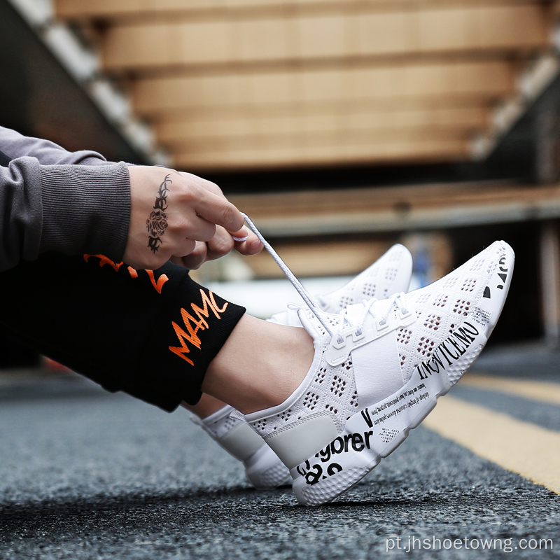 Calçados casuais personalizados para corrida e caminhada em malha respirável unissex