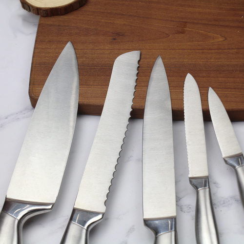 Set de couteaux de cuisine en acier inoxydable à manche creux