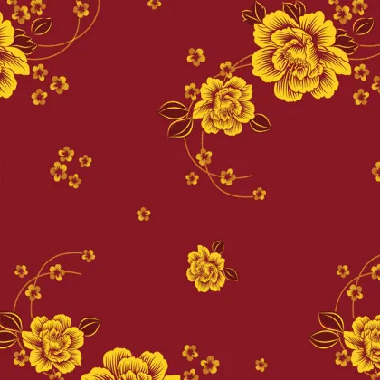 Golden Powder Print Polyester Fabric