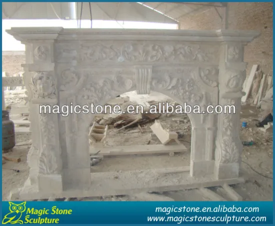 arched marble free standing fireplace