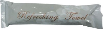 single wrapped rolled cool wet towels