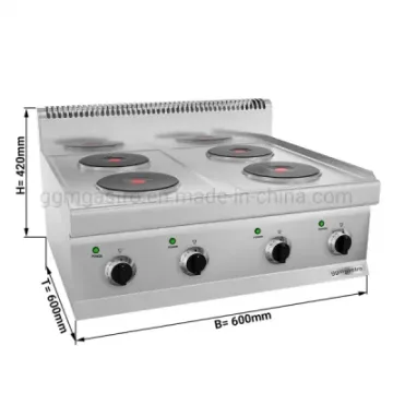 Commercial Kitchen Equipment Electric Cooking Stove with 4 Round Plates