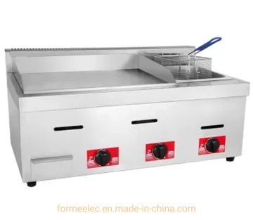 Gas Griddle with Fryer Flat Plate Gas Fryer Griddle All in One