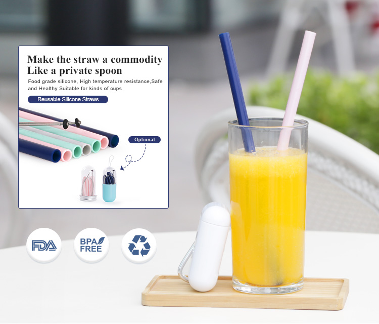 Silicone Collapsible Straw - Reusable Foldable Drinking Straw