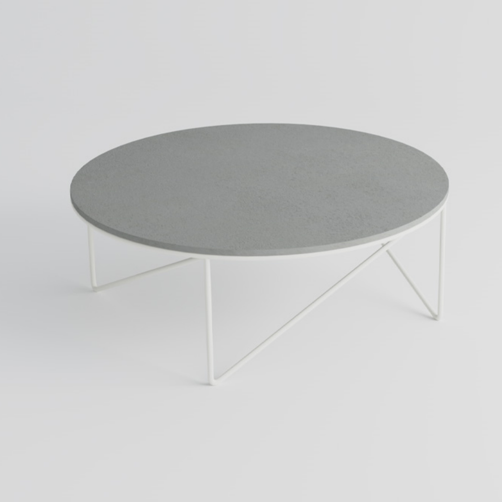 Personalized Light Grey Concrete Steel Leg Round Table