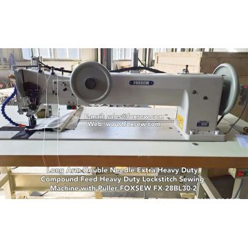 Long Arm 2-Needle Compound Feed Extra Heavy Duty Lockstitch Sewing Machine