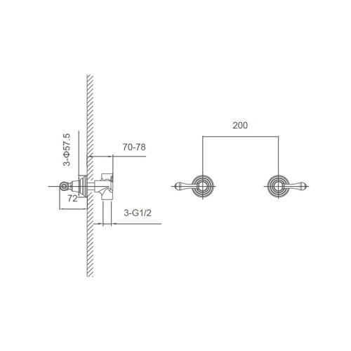  shower mixers Double lever shower mixer for concealed installation Manufactory