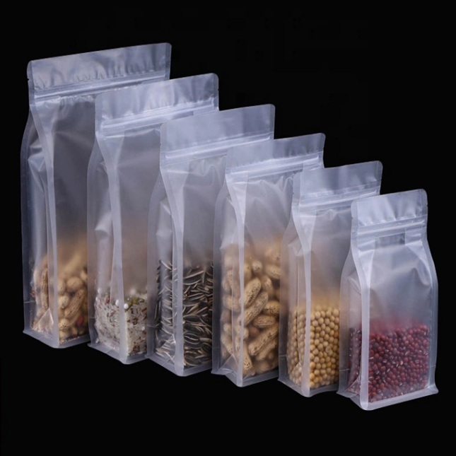 Custom zip lock plastic flat bottom clear  Bag1