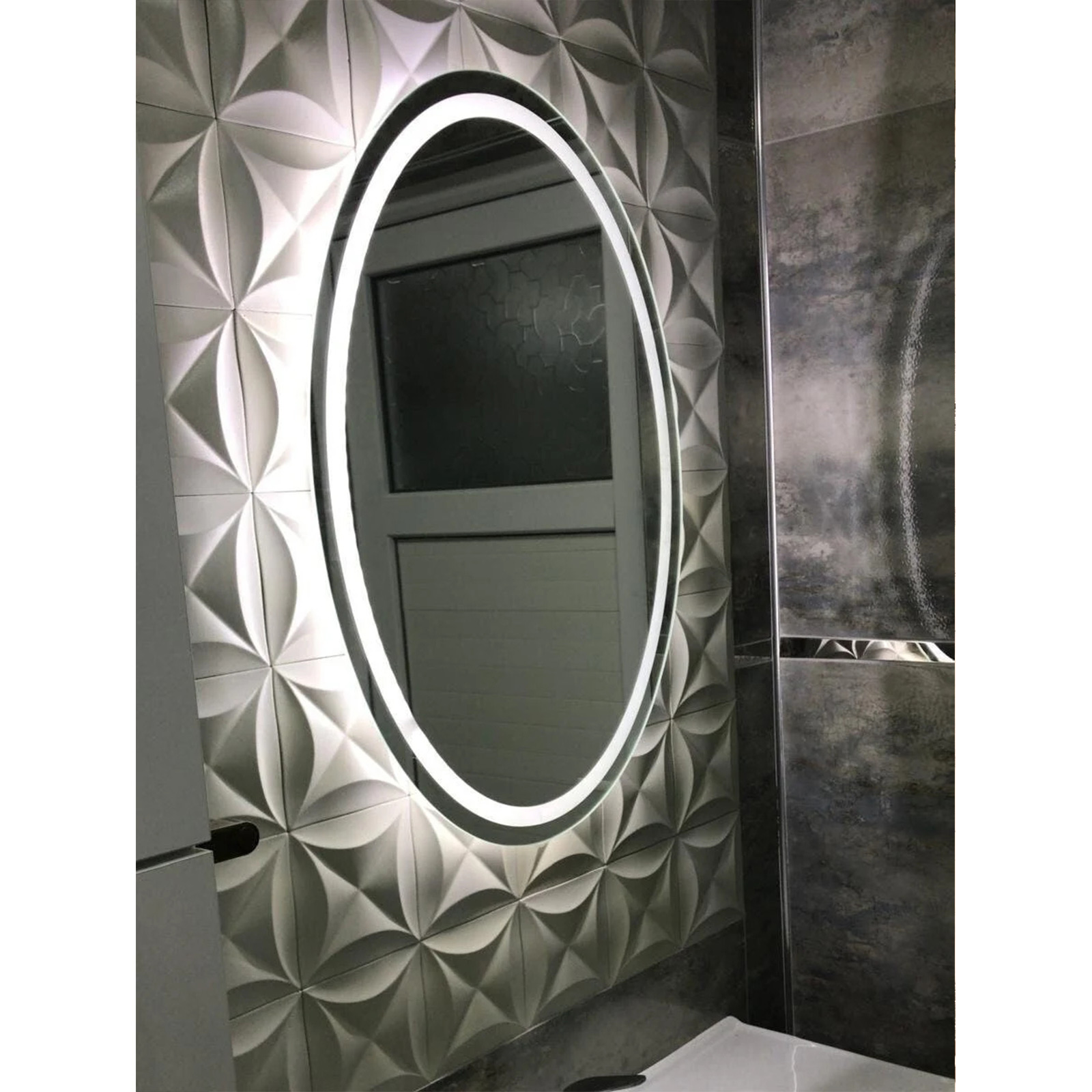 Artistic Elegant Curved Cross Pattern Concrete 3D Wall Panel
