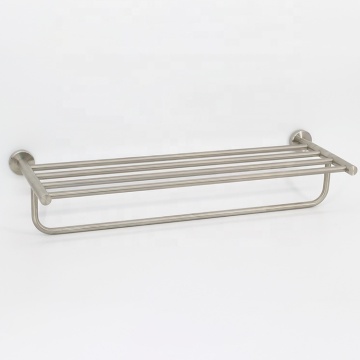 Brushed Wall Mount Chrome Black Stainless Steel Towel Rack Set for Bathroom Accessories