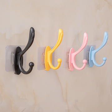Black Perforated Clothes Hanging Hook Coat Rack for Bedroom and Bathroom