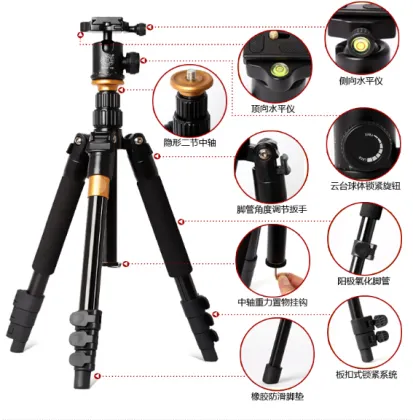 Aluminum camera tripod panoramic portable camera tripod stand