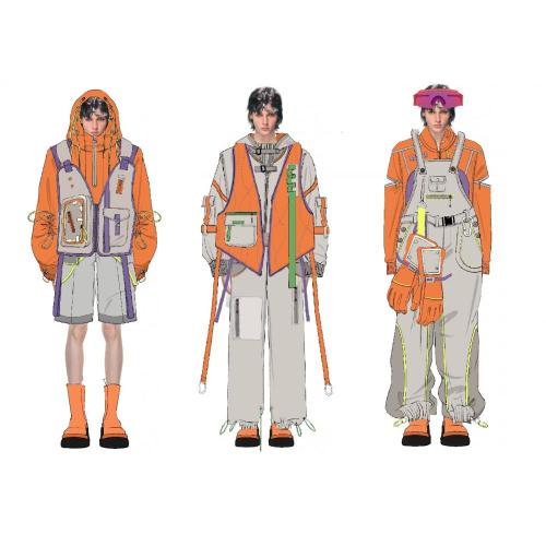 White and Orangr Jacket The Flood-fighting Functional Clothing Manufactory