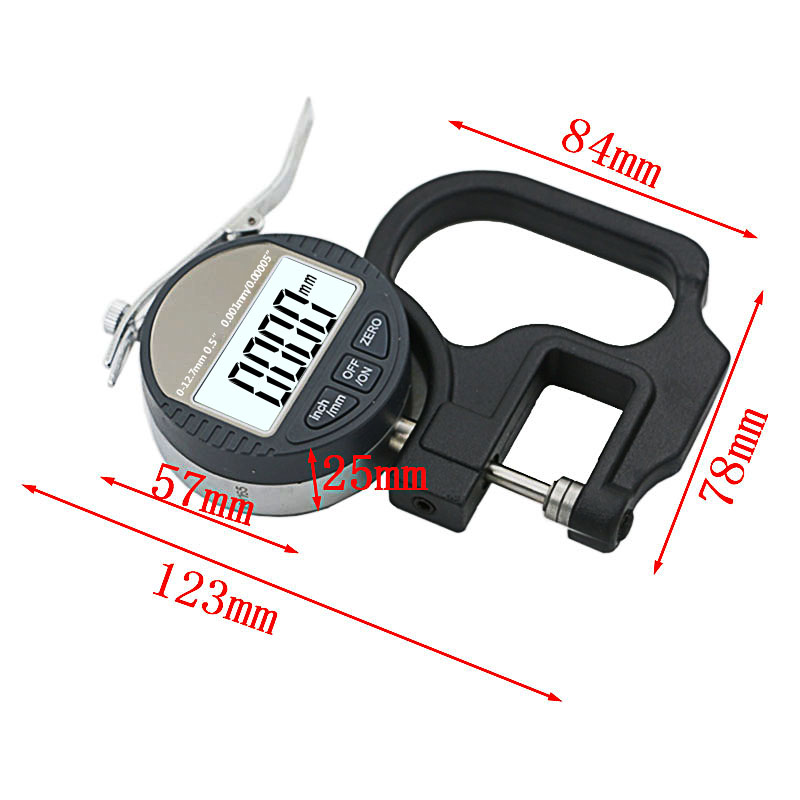 Thickness Meter Precise Electronic Micrometer with LCD Display