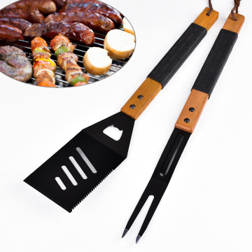 2pcs ABS wood handle stainless steel bbq tools