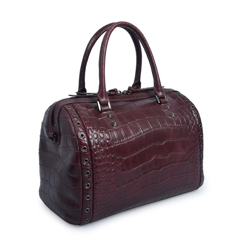 Boston Bag Crocodile Leather Casual stylische Tragetaschen