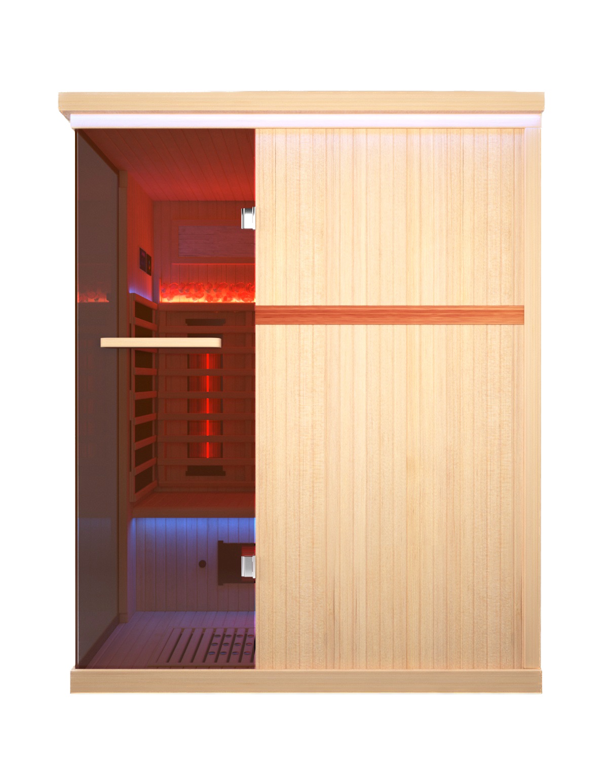 Salão de sauna infravermelho distante para três pessoas