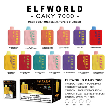 ElfWolrd Caky 7000 Strawberry pina colada Vape