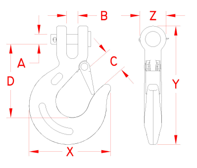 Clevis Slip Hook Drawing