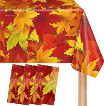 Herbstblätter Einweg -Plastik -Tischabdeckung für Thanksgiving -Dekorationen