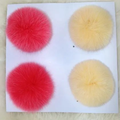 large silver fox fur pom pom wholesale