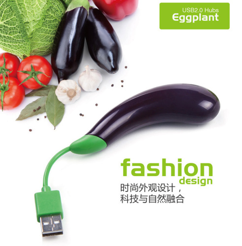 4 Ports USB2.0 USB Hub Fast Data Transportation Speed Eggplant Shape 4 Port USB 2.0 HUB Splitter Adapter Cable For PC