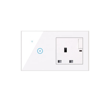 WiFi Smart Light Switch Glass Panel Touch Switch WIFI smart switch+universal socket+double USB