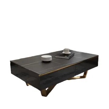 Light Luxury Living Room Set: Rock Panel Coffee Table, TV Cabinet Combination