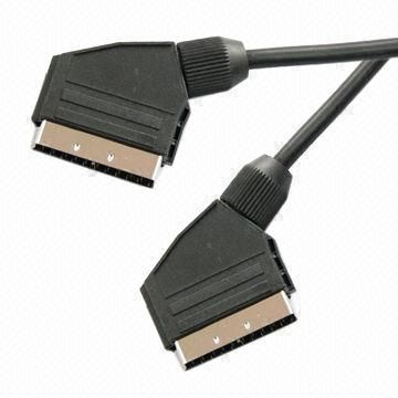 SCART Cables, Made of PVC, Customized Colors are Accepted