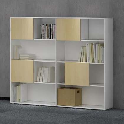 Modern Melamine Wood Bookshelf for Living Room