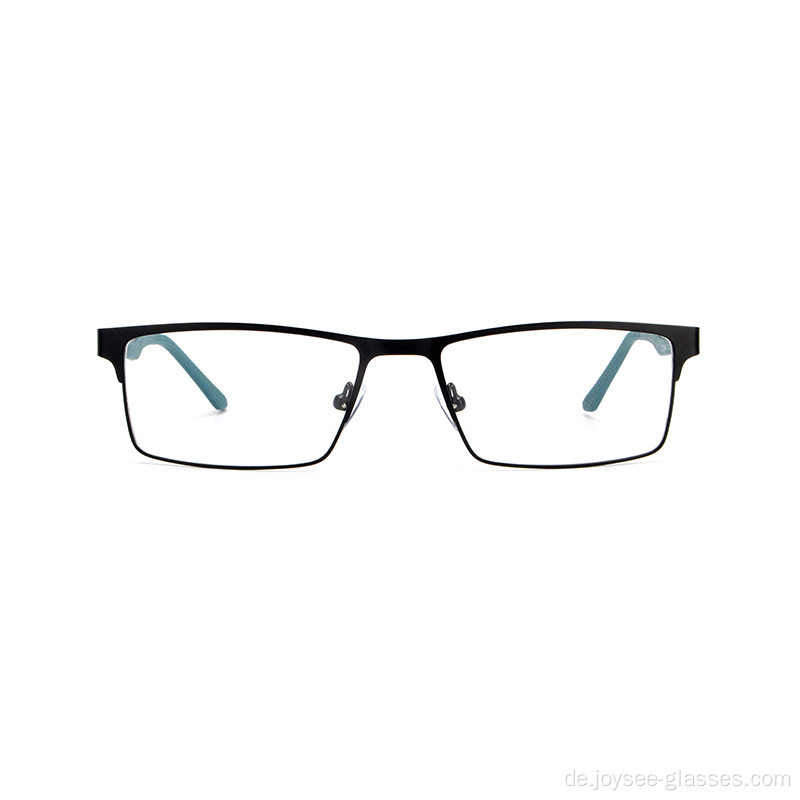 Universelle Luxus unisex Vollrechte Rechteckbrille Frames Fashion Metall Brille