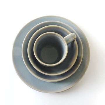 Reactive Ceramic Dinnerware Sets: Stoneware Plates and Bowls for Home and Restaurant