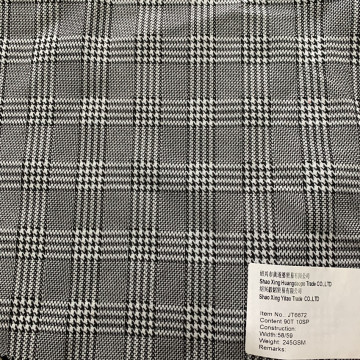 Black and White Stripes Checks 90T/10SP Plaid Fabric