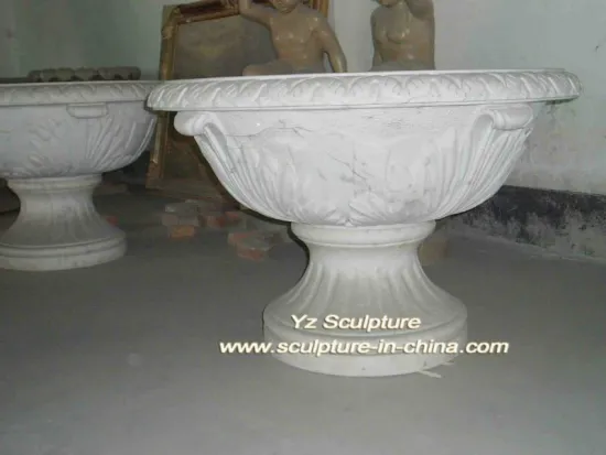 Hand Carving Garden Stone Flowerpot FPT-067
