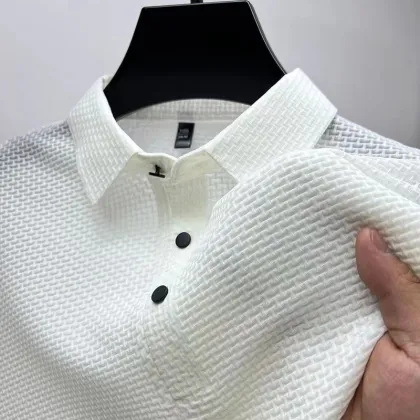 Custom Summer New Men's Hollow Breathable Business Polo Shirt