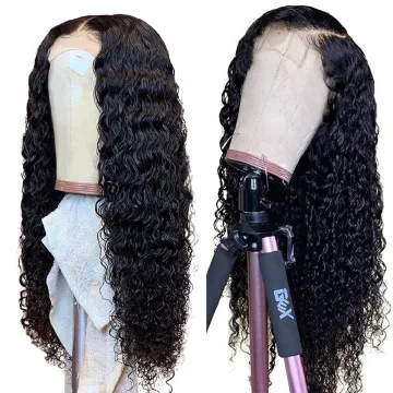 Cheap Hair Water Wave Virgin Cuticle Aligned 4*4 Closure Lace Front Wig Remy Brazilian Human Hair 4*4 Lace Wigs Water Wave
