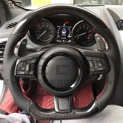 Real Carbon Fiber Steering Wheel for Jaguar XF F-Type F-Pace E-Pace - Ever-Carbon Racing ECR