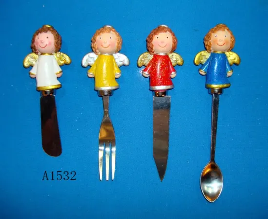 Stainless Steel Spoon with Resin Angel Handle