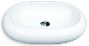 Pure White Polished Ceramic Wash Sinks for Bathroom