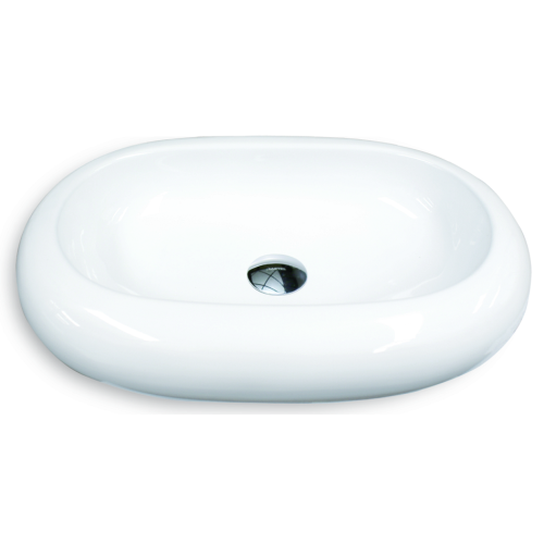 Pure White Polished Ceramic Wash Sinks for Bathroom
