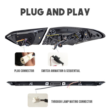 Luzes traseiras de LED de Hcmotionz para Toyota Camry 2018-2023