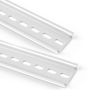 Hochwertige CHFRPU -Aluminium -DIN -Schiene 35 mm breit 7,5 mm hoch mit festen runden Löchern, 1 m oder 2 m Länge