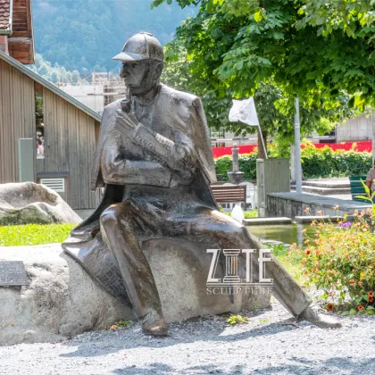 Outdoor garden famous bronze sherlock holmes statue