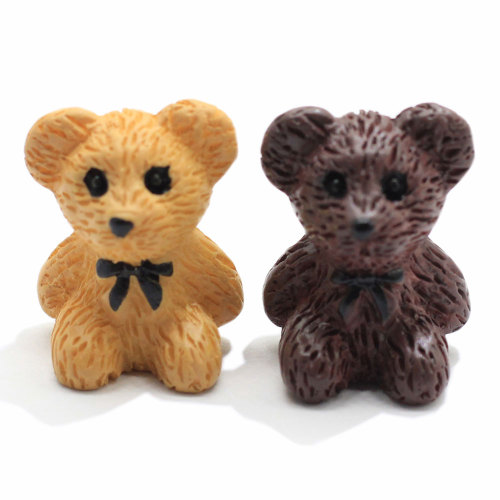 Lovely Resin Bear Figurines Craft Charms Pendants For Jewelry Making Findings Keychain Necklace Crafts DIY Accessories