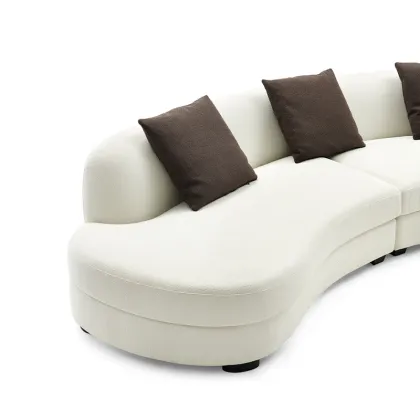 Luxury Modern Design Gold Metal Base Curved Sofa