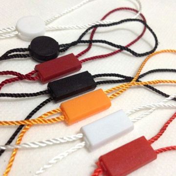 Pure and chromatic merchandise tags with string